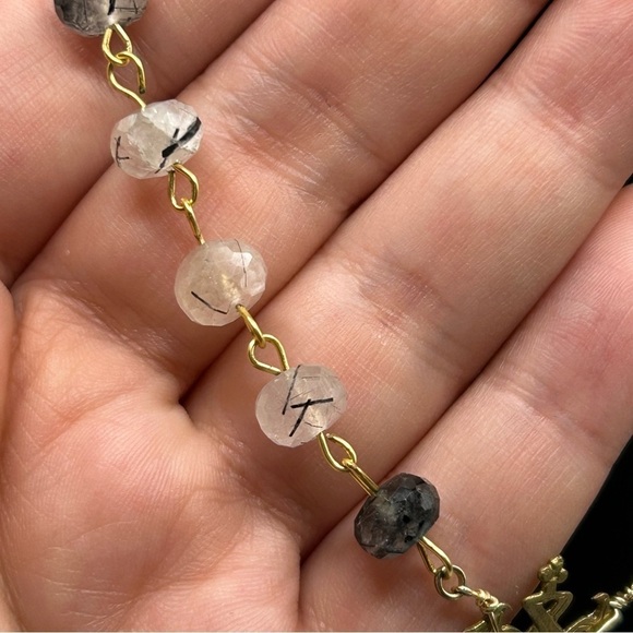 Gypset Honey Gold Tone Chain Necklace Genuine Quartz Arrowhead Pendant 33" - Picture 5 of 12